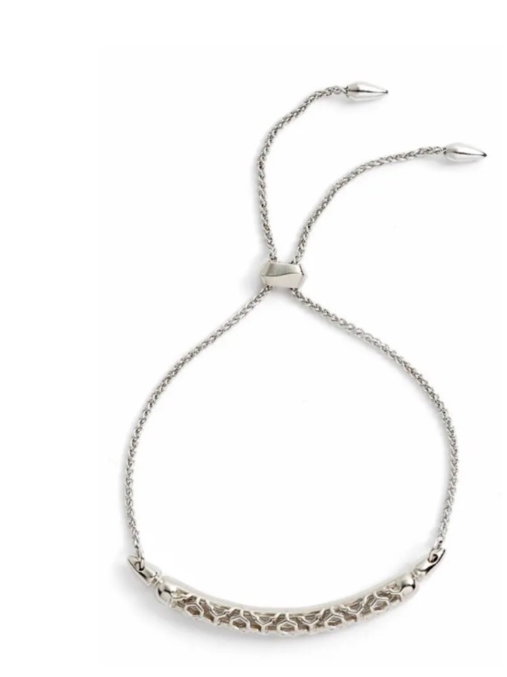 Kendra Scott Silver Textured Crescent Bracelet